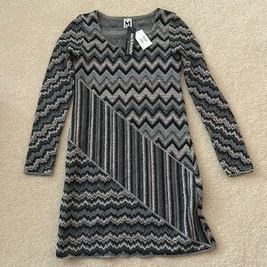 Missoni womens grey silver dress size 4 Made In Italy BNWT